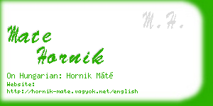 mate hornik business card